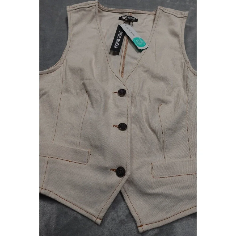 NWT Steve Madden Medium Oatmeal Beige Micky Top‎ Vest
